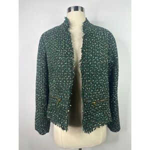 Chico's Forest Green Textured Blazer with pockets